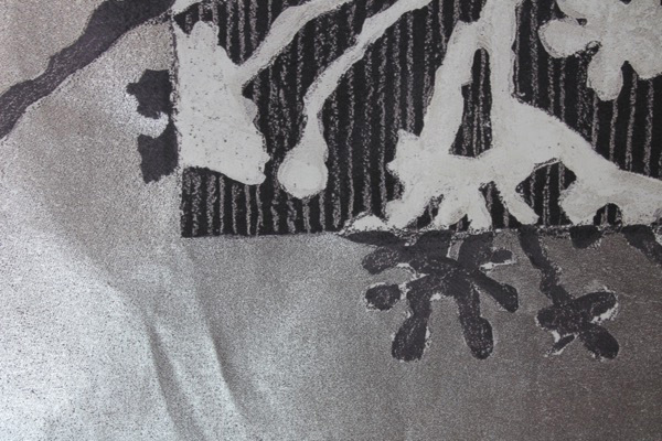 Art Print on Cotton Drill - Black and Silver Flower fabric, image 5 of 6