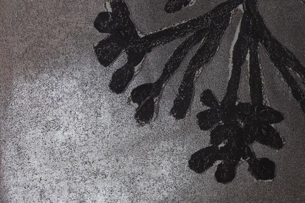 Art Print on Cotton Drill - Black and Silver Flower fabric, image 3 of 6