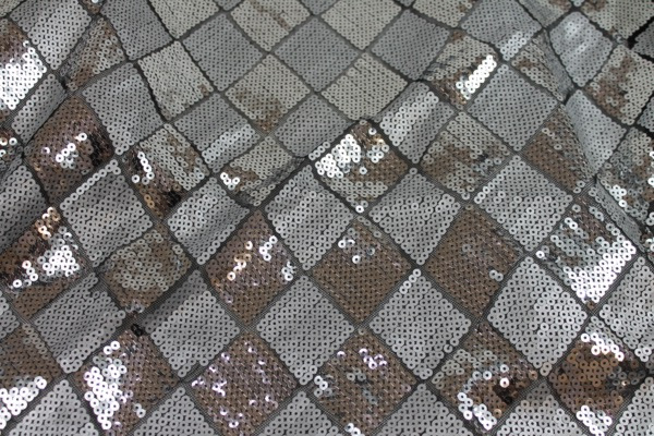 Harlequin Sequin On Tulle - Silver / Matte Silver fabric, image 3 of 4