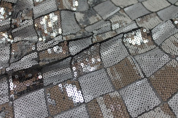 Harlequin Sequin On Tulle - Silver / Matte Silver fabric