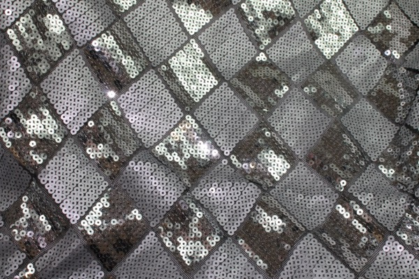 Harlequin Sequin On Tulle - Silver / Matte Silver fabric, image 2 of 4