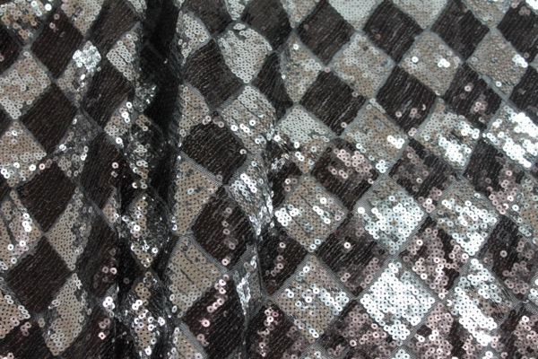 Harlequin Sequin On Tulle - Silver / Brown fabric, image 2 of 5