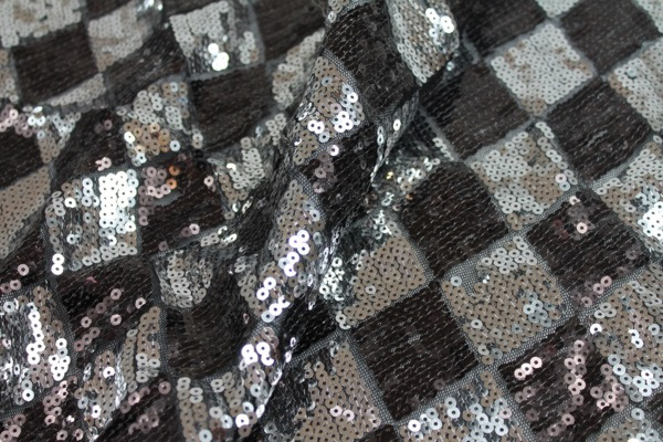 Harlequin Sequin On Tulle - Silver / Brown fabric, image 3 of 5