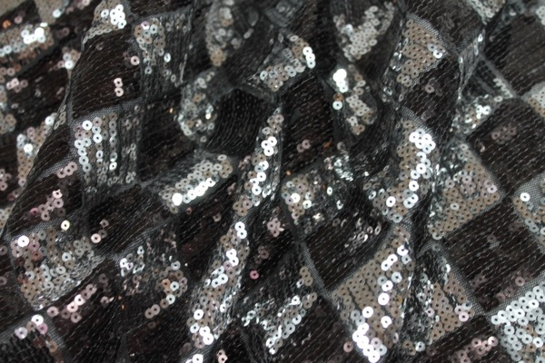 Harlequin Sequin On Tulle - Silver / Brown fabric, image 4 of 5