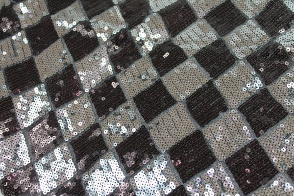 Harlequin Sequin On Tulle - Silver / Brown fabric, image 5 of 5