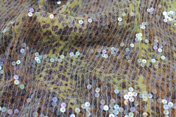 Sequin On Leopard Print Chiffon fabric, image 5 of 5