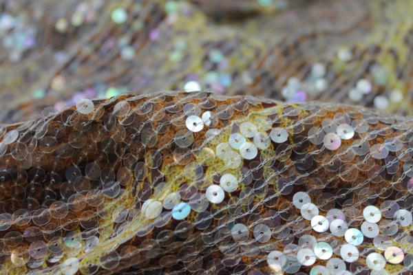Sequin On Leopard Print Chiffon fabric