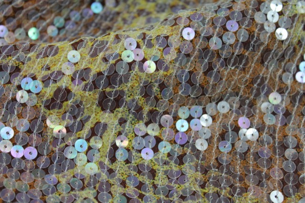 Sequin On Leopard Print Chiffon fabric, image 2 of 5