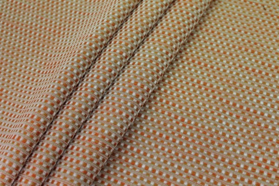 Orange Tweed Texture Brocade fabric, image 3 of 6