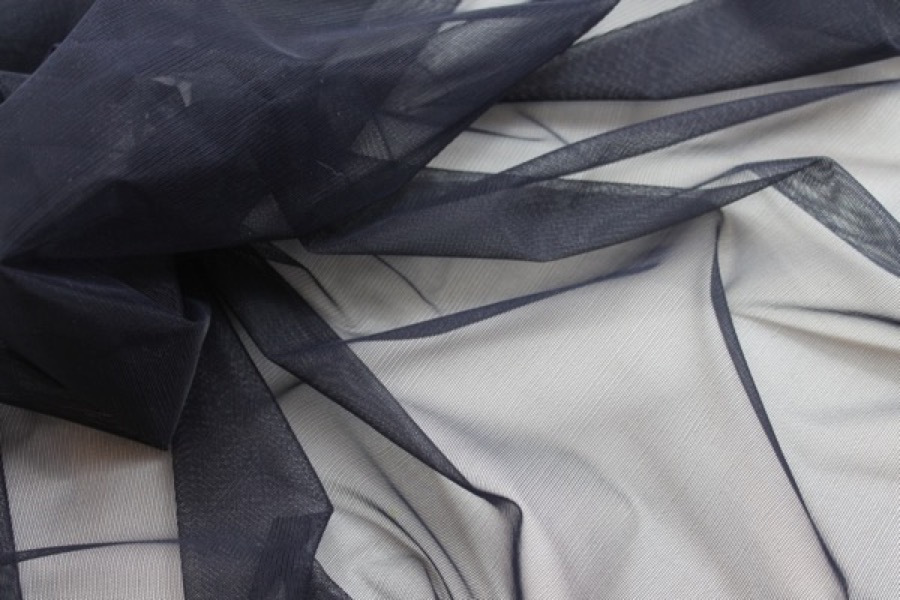Stretch Tulle - Sheer Bodystocking - Navy fabric, image 5 of 7
