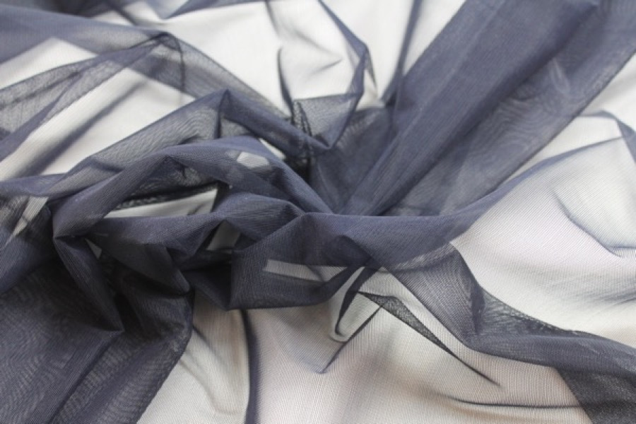 Stretch Tulle - Sheer Bodystocking - Navy fabric, image 3 of 7