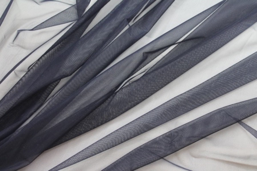 Stretch Tulle - Sheer Bodystocking - Navy fabric