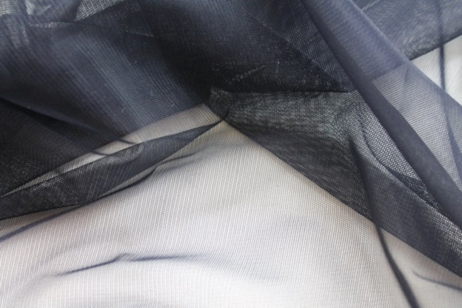 Stretch Tulle - Sheer Bodystocking - Navy fabric, image 7 of 7