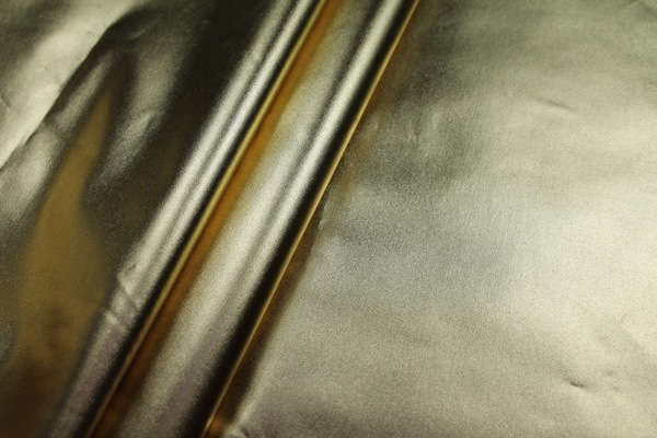 Foiled Stretch Denim - Gold fabric