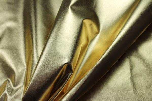 Foiled Stretch Denim - Gold fabric, image 4 of 6