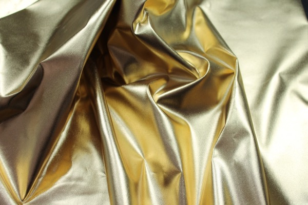 Foiled Stretch Denim - Gold fabric, image 5 of 6
