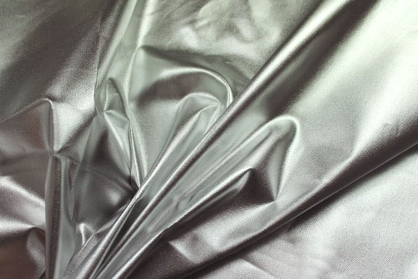 Foiled Stretch Denim - Silver fabric, image 2 of 8