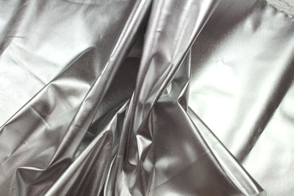 Foiled Stretch Denim - Silver fabric, image 6 of 8