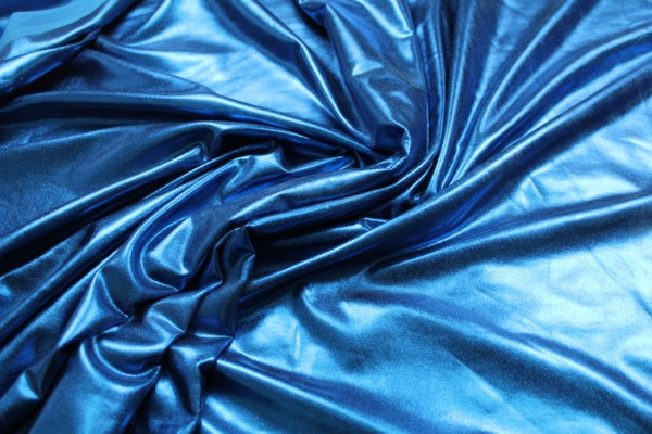 Metallic Foiled Lycra - Blue fabric, image 3 of 6