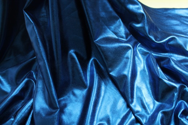 Metallic Foiled Lycra - Blue fabric, image 5 of 6