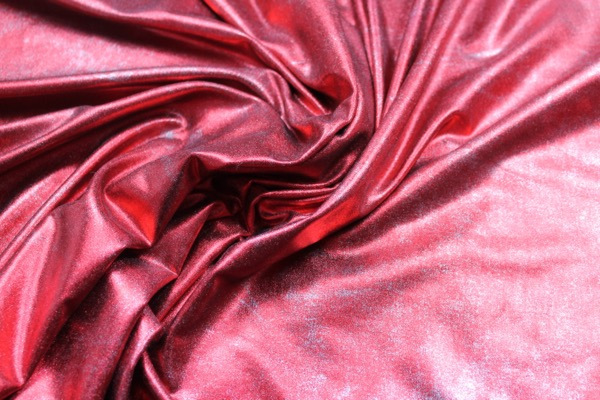 Metallic Foiled Lycra - Red fabric, image 2 of 6