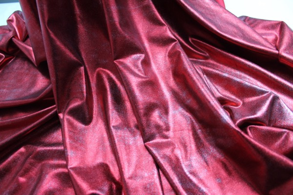 Metallic Foiled Lycra - Red fabric, image 5 of 6