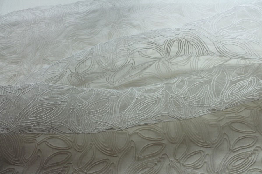 Modern Corded Tulle - Ivory fabric, image 3 of 10