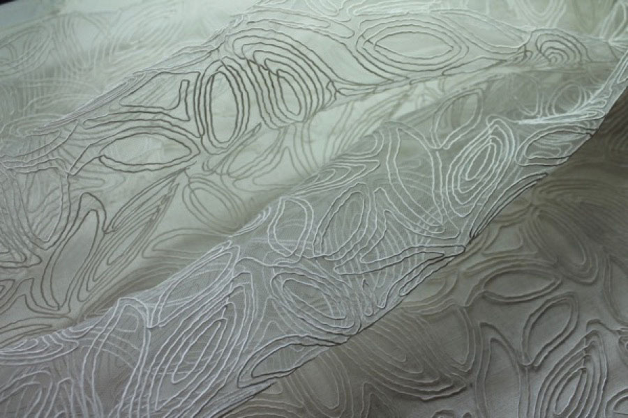 Modern Corded Tulle - Ivory fabric, image 5 of 10