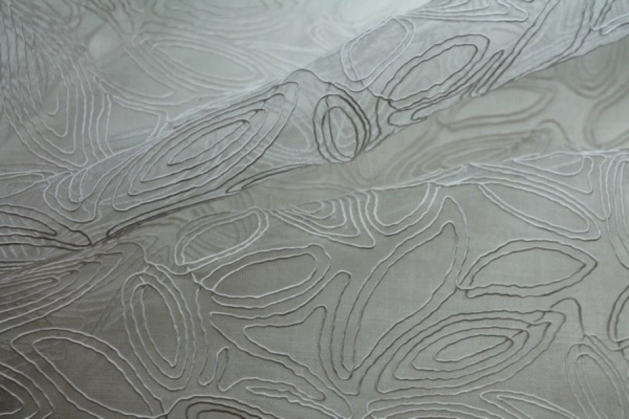 Modern Corded Tulle - Ivory fabric, image 4 of 10