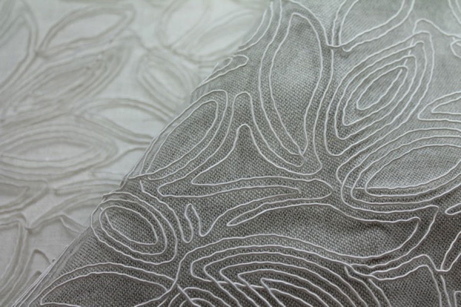 Modern Corded Tulle - Ivory fabric, image 8 of 10