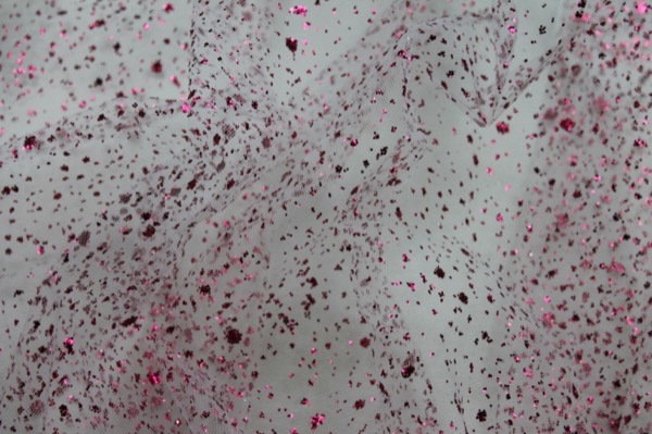 Glitter Spray Tulle - Pink - Small fabric, image 7 of 8