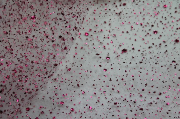 Glitter Spray Tulle - Pink - Small fabric, image 2 of 8