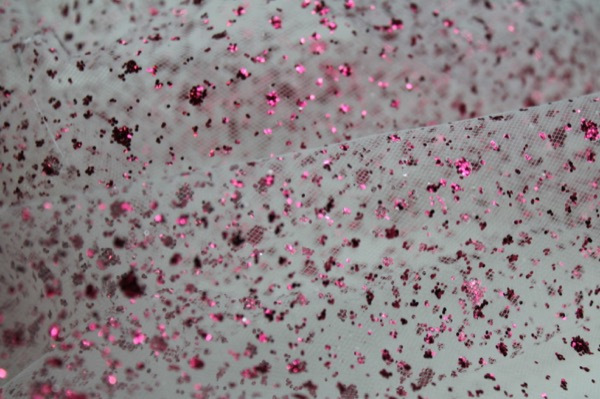 Glitter Spray Tulle - Pink - Small fabric, image 4 of 8