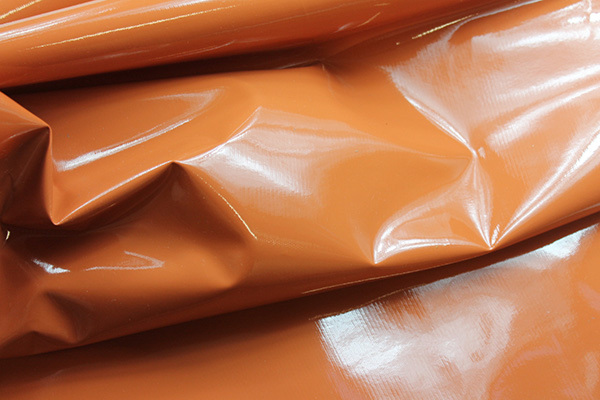 Glossy PVC - Terracotta fabric, image 3 of 6