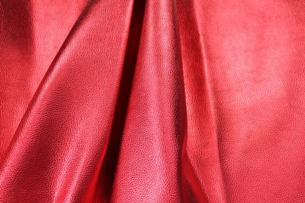 Textured Thick Metallic Leatherette - Red fabric, image 2 of 5