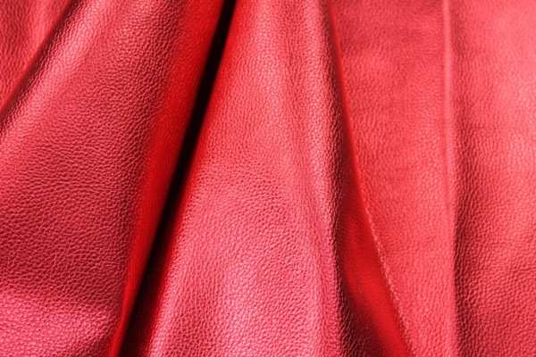 Textured Thick Metallic Leatherette - Red fabric, image 3 of 5