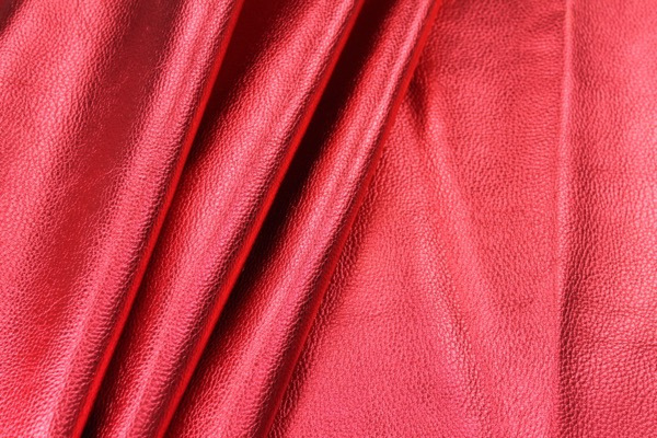Textured Thick Metallic Leatherette - Red fabric, image 5 of 5
