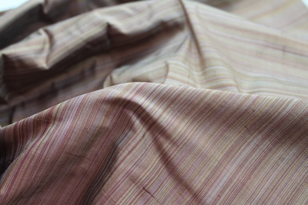 Striped Silk Dupion - Browns fabric, image 3 of 6