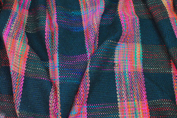 Chunky Check Silk Matka - Black/Multicolour fabric, image 3 of 8