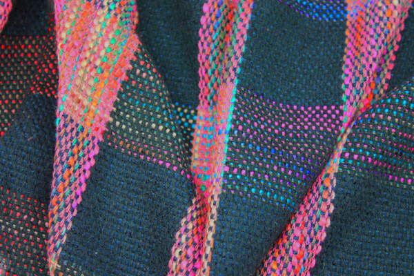 Chunky Check Silk Matka - Black/Multicolour fabric, image 2 of 8