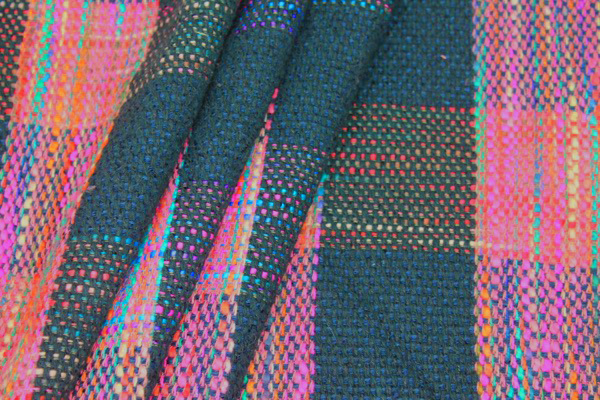 Chunky Check Silk Matka - Black/Multicolour fabric, image 8 of 8