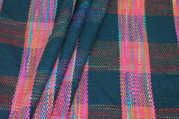 Chunky Check Silk Matka - Black/Multicolour fabric, image 4 of 8