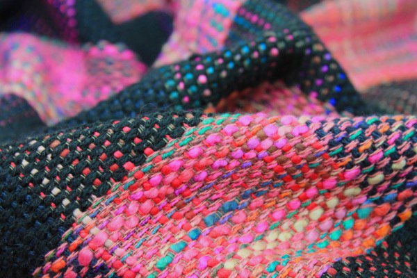 Chunky Check Silk Matka - Black/Multicolour fabric, image 6 of 8