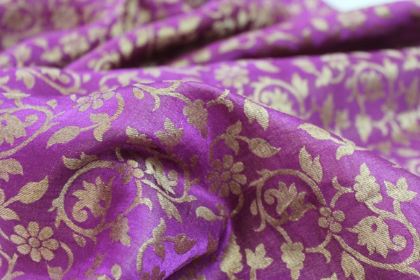 Drapey Floral Brocade - African Violet fabric, image 3 of 10