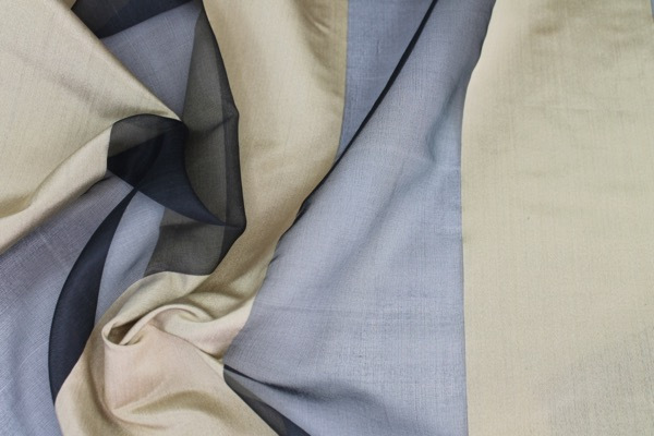 Wide Satin Stripe Silk Organza - Black Gold - 1.4m Piece fabric, image 5 of 8