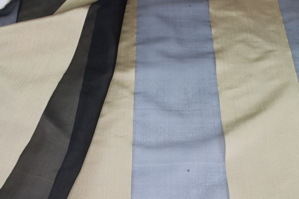 Wide Satin Stripe Silk Organza - Black Gold - 1.4m Piece fabric, image 7 of 8