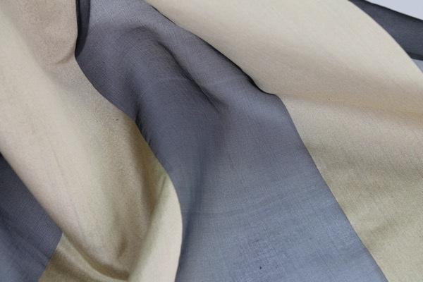 Wide Satin Stripe Silk Organza - Black Gold - 1.4m Piece fabric, image 2 of 8