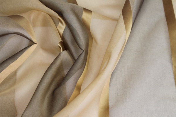 Wide Satin Stripe Silk Organza - Golds fabric, image 4 of 9