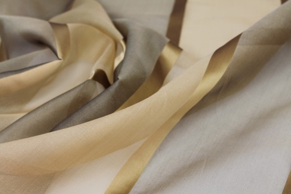 Wide Satin Stripe Silk Organza - Golds fabric, image 7 of 9