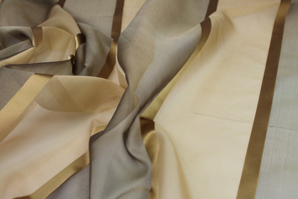 Wide Satin Stripe Silk Organza - Golds fabric, image 6 of 9